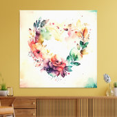 Watercolor Wash Heart # 1 Canvas Afdruk (Insitu (Woonkamer))