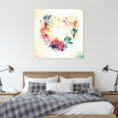 Watercolor Wash Heart # 1 Canvas Afdruk (Insitu (Slaapkamer))