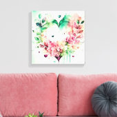 Watercolor Wash Heart # 3 Canvas Afdruk (Insitu (Woonkamer))