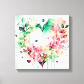 Watercolor Wash Heart # 3 Canvas Afdruk (Voorkant)