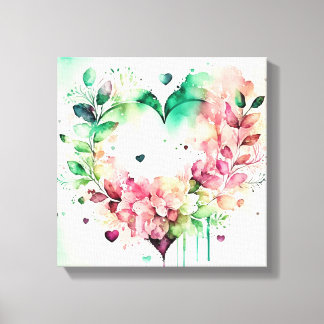 Watercolor Wash Heart # 3 Canvas Afdruk