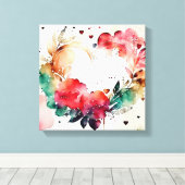 Watercolor Wash Heart # 4 Canvas Afdruk (Insitu (Houten vloer))