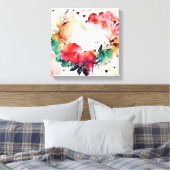Watercolor Wash Heart # 4 Canvas Afdruk (Insitu (Slaapkamer))