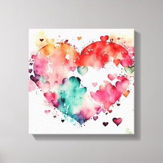 Watercolor Wash Heart # 5 Canvas Afdruk