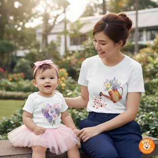 Watercolor Watering Can Floral Matching Outfit Mom Trui