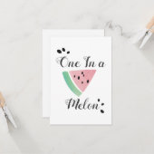 Watercolor Watermeloen Eén in een Meloen Verjaarda Kaart (Voorkant / Achterkant in situ)