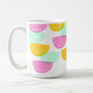Watercolor Watermeloen Roze Groen Geel Patroon Koffiemok
