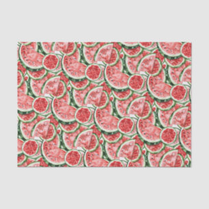Watercolor Watermelon Slice Pattern Decoupage Tissuepapier