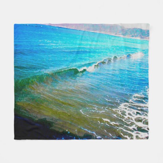 Watercolor Waves  Fleece Deken (Voorkant (Horizontaal))