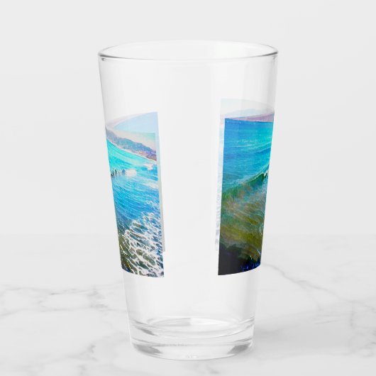 Watercolor Waves  Glas (Rechts)