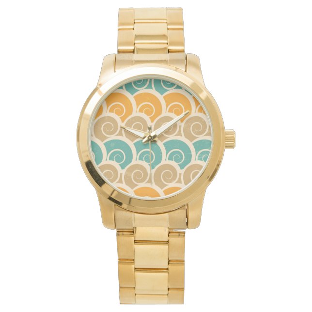 Watercolor Waves Pattern Horloge (Voorkant)