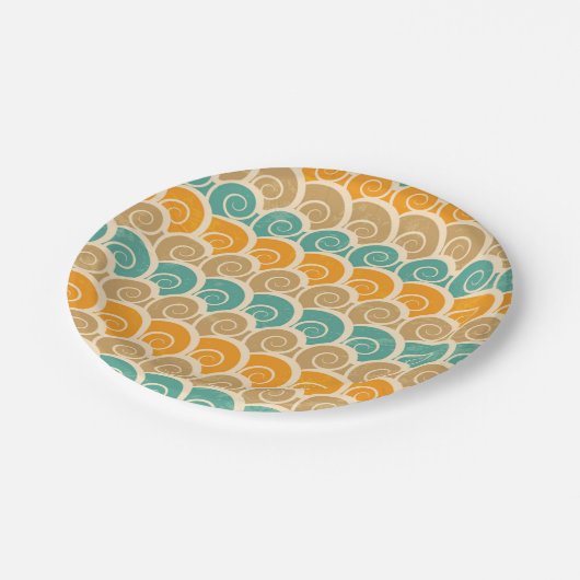 Watercolor Waves Pattern Papieren Bordje (Gekanteld)