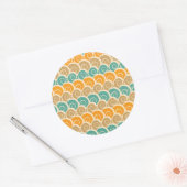 Watercolor Waves Pattern Ronde Sticker (Envelop)