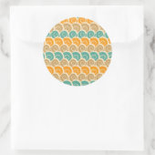 Watercolor Waves Pattern Ronde Sticker (Tas)