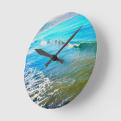 Watercolor Waves  Ronde Klok (Hoek)