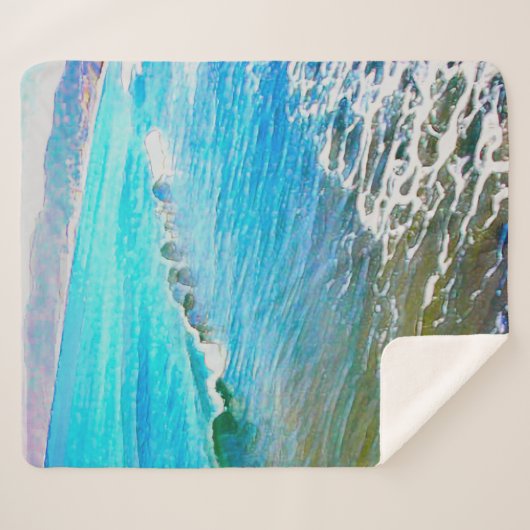 Watercolor Waves  Sherpa Deken (Voorkant (horizontaal))