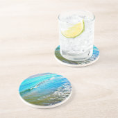 Watercolor Waves Zandsteen Onderzetter (Zijkant)