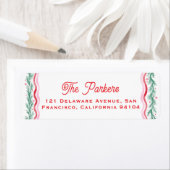 Watercolor Wavy Holiday Garland Frame Etiket (Insitu)