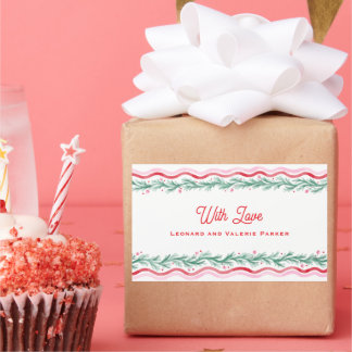 Watercolor Wavy Holiday Garland Frame Rechthoekige Sticker