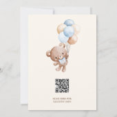 Watercolor We Can Bearly Wait Baby Boy Shower Kaart (Achterkant)