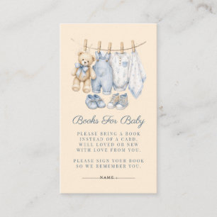 Watercolor We Can Bearly Wait Boeken voor Baby Informatiekaartje
