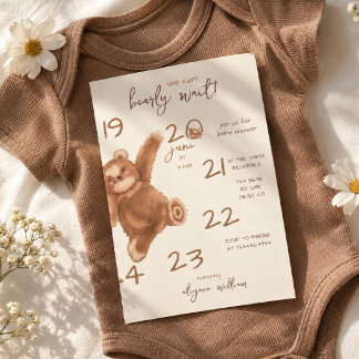 Watercolor We Can Bearly Wait Jongens Baby Shower Kaart