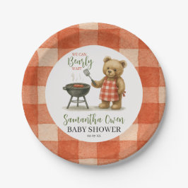 Watercolor We kunnen nauwelijks wachten BBQ Baby S Papieren Bordje