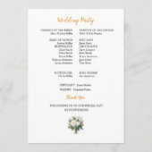 Watercolor Wedding day Timeline Flat Program Programmakaart (Achterkant)