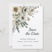 Watercolor Wedding Flowers Save the Date Kaart (Voorkant)