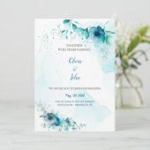 Watercolor Wedding Invitation  Kaart (Staand voorkant)