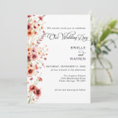 Watercolor Wedding Invitation Wild Flowers Kaart (Staand voorkant)