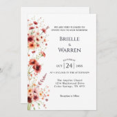 Watercolor Wedding Invitation with Wild Flowers Kaart (Voorkant / Achterkant)