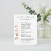 Watercolor Wedding Invitations Details Card Kaart (Staand voorkant)