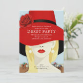Watercolor Wedren Derby Feest Kaart (Staand voorkant)