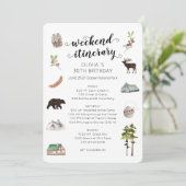 Watercolor Weekend in de bossen Reisplan Kaart (Staand voorkant)