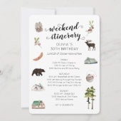 Watercolor Weekend in de bossen Reisplan Kaart (Voorkant)