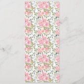 Watercolor Weelderige Blozende Roze Bloemen Stoel Menu (Achterkant)