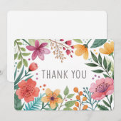 Watercolor Weelderige Botanische Dankkaart Bedankkaart (Voorkant / Achterkant)