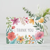 Watercolor Weelderige Botanische Dankkaart Bedankkaart (Staand voorkant)
