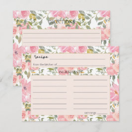 Watercolor Weelderige Roze Roze Trouwreceptkaart Notitiekaartje