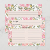 Watercolor Weelderige Roze Trouwreceptkaart