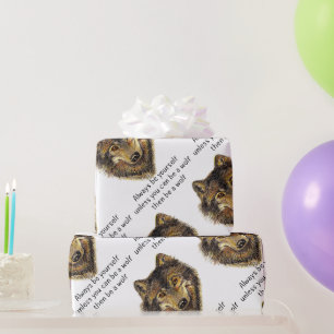 Watercolor Wees Altijd Jezelf Wees Een Wolf Dier K Cadeaupapier