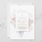 watercolor weide bloemen Eerste Heilige Communie Kaart (Voorkant)