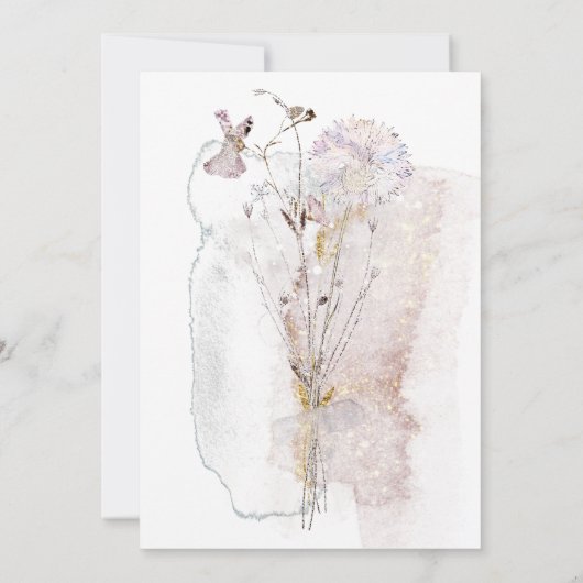 watercolor weide bloemen Eerste Heilige Communie Kaart (Achterkant)