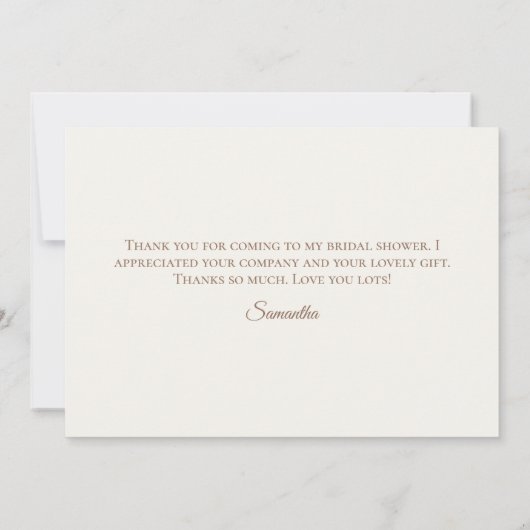 Watercolor Weide Bruidsboeket Bruidsshower Bedankkaart (Achterkant)