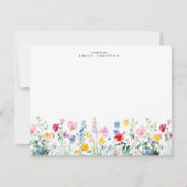 Watercolor Weide Notitiekaart Kaart (Voorkant)