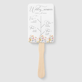 Watercolor Weide Wilde Bloemendag Rooster Trouwen Handwaaier