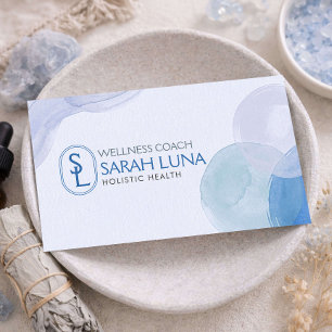 Watercolor Wellness Coach Holistische Gezondheid B Visitekaartje