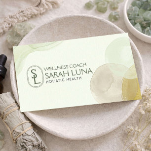Watercolor Wellness Coach Holistische Gezondheidsg Visitekaartje