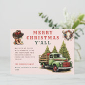 Watercolor Western Kerst Cowboy Kerstkaart Kaart (Staand voorkant)